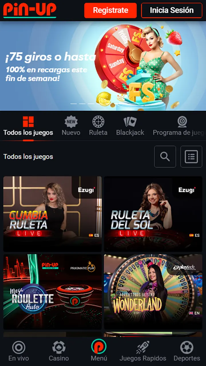 Abre el sitio web de Pin-Up en tu teléfono.